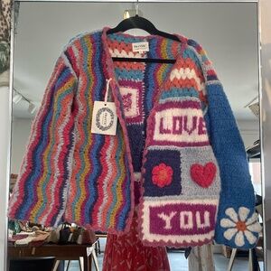 Frantic Rainbow Love Cardigan